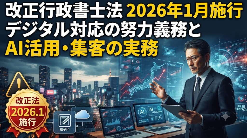改正行政書士法2026年1月施行──デジタル対応の努力義務とAI活用・集客の実務